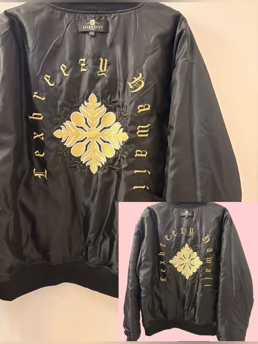 LexBreezy Hawaii Hawaiian Quilt Reversible Bomber Jacket | Size XXL